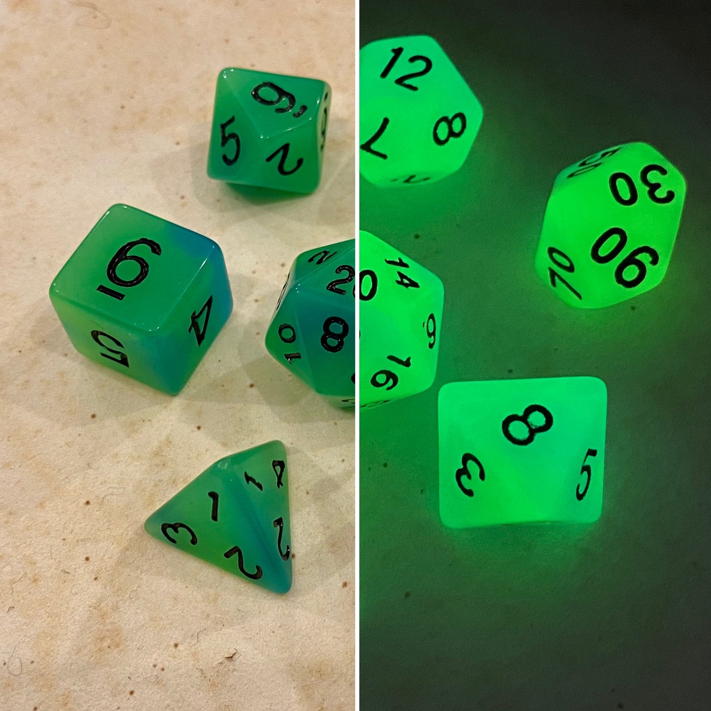 Blue Green Glow in the Dark