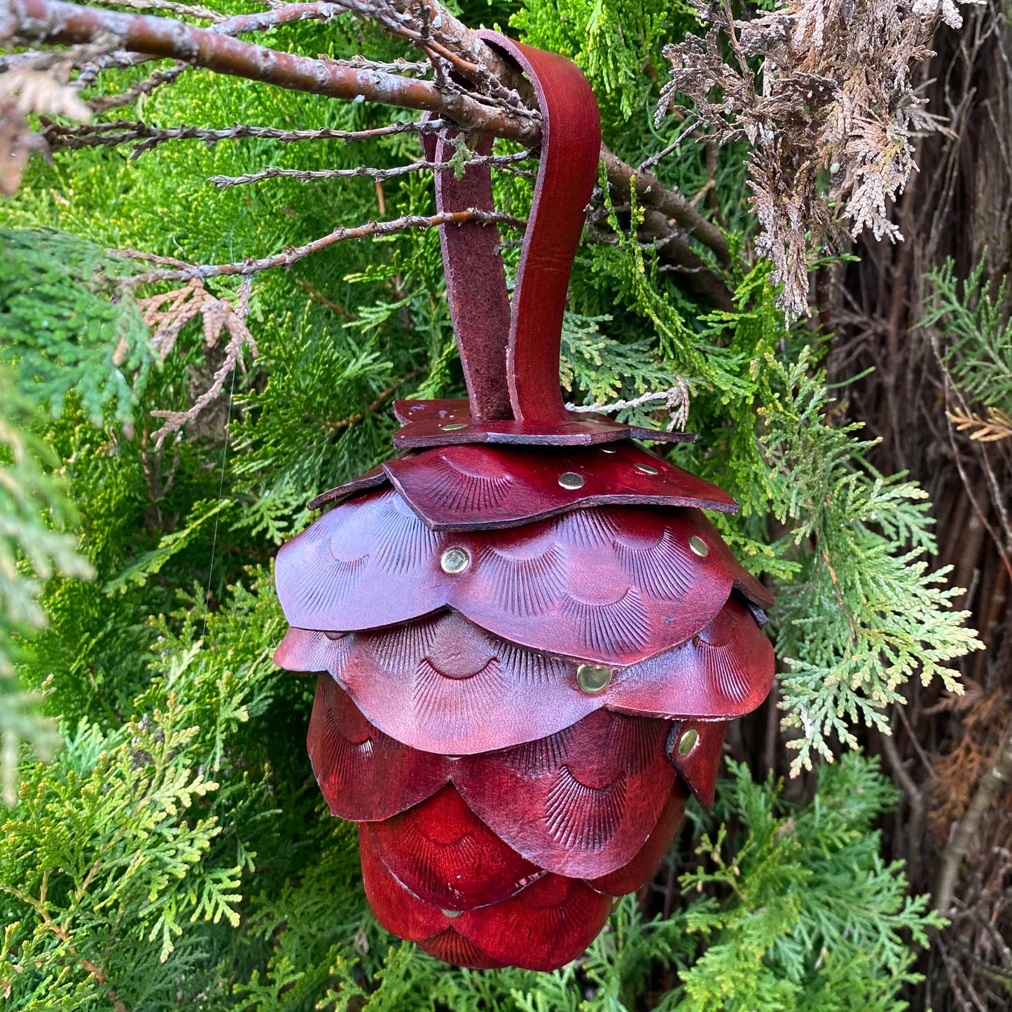 Leather Pinecone Bag