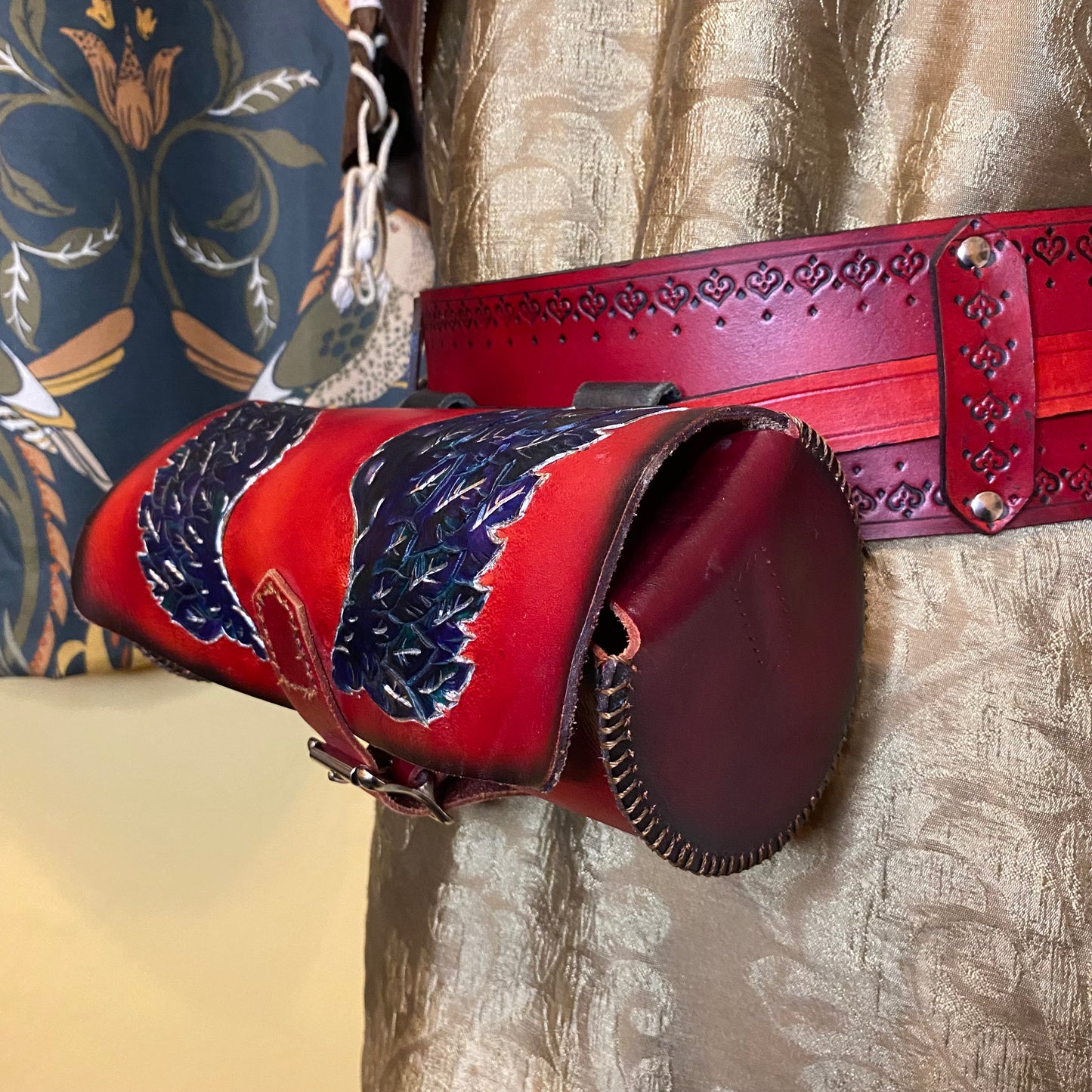 Red Leather Demi-Hero Belt (to fit 36-44 inches)
