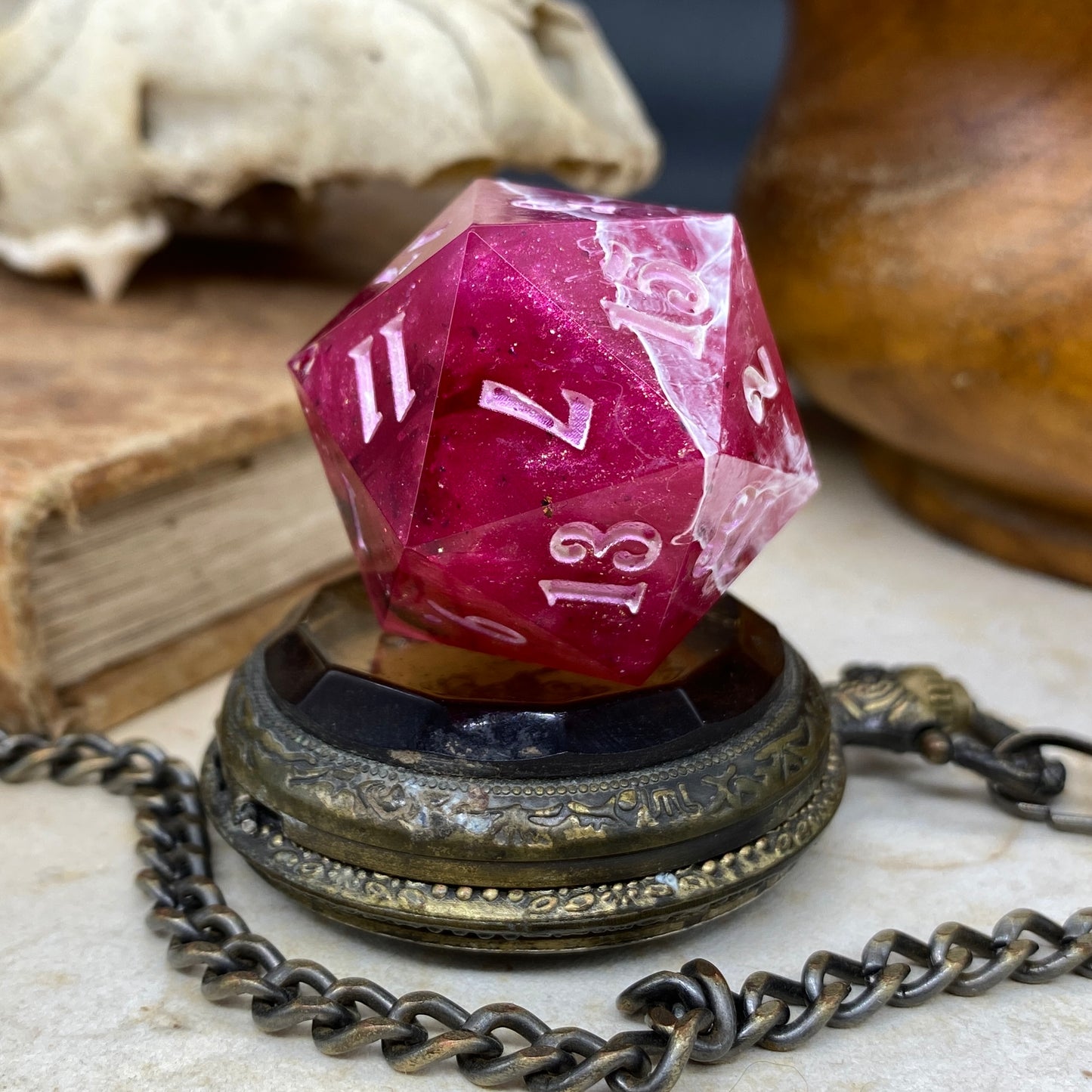 Raspberry Ripple 30mm Chonk D20