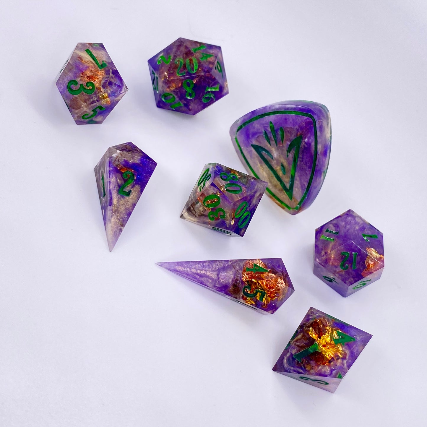 Lilac and Gold Scales 8 Piece Set (Alt Shapes)