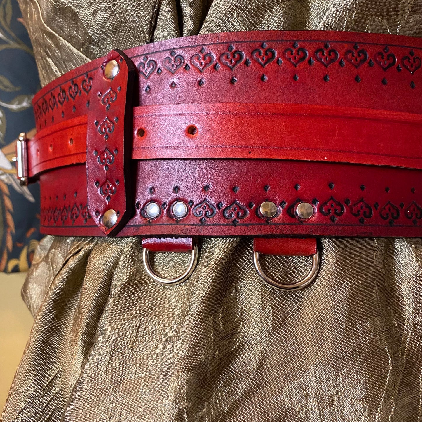 Red Leather Demi-Hero Belt (to fit 36-44 inches)