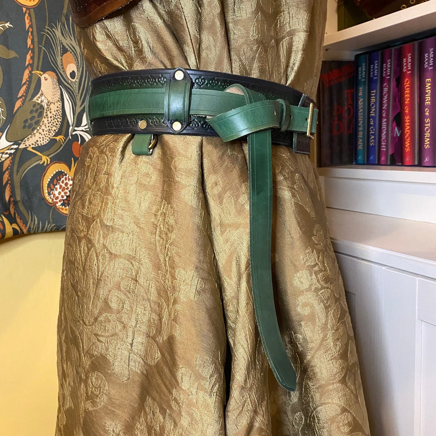 Green Leather Demi-Hero Belt (to fit 34-42 inches)