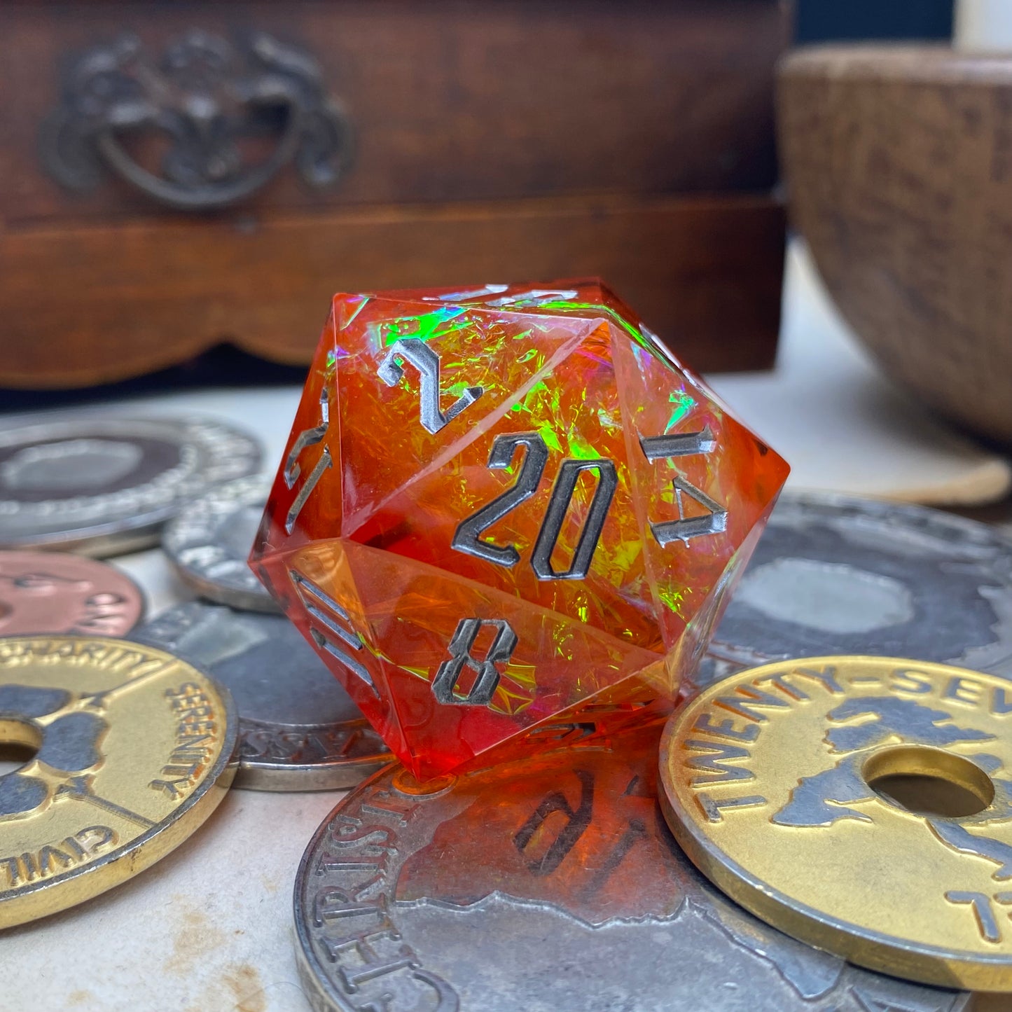 Fireball Chromatic Chonk 33mm D20