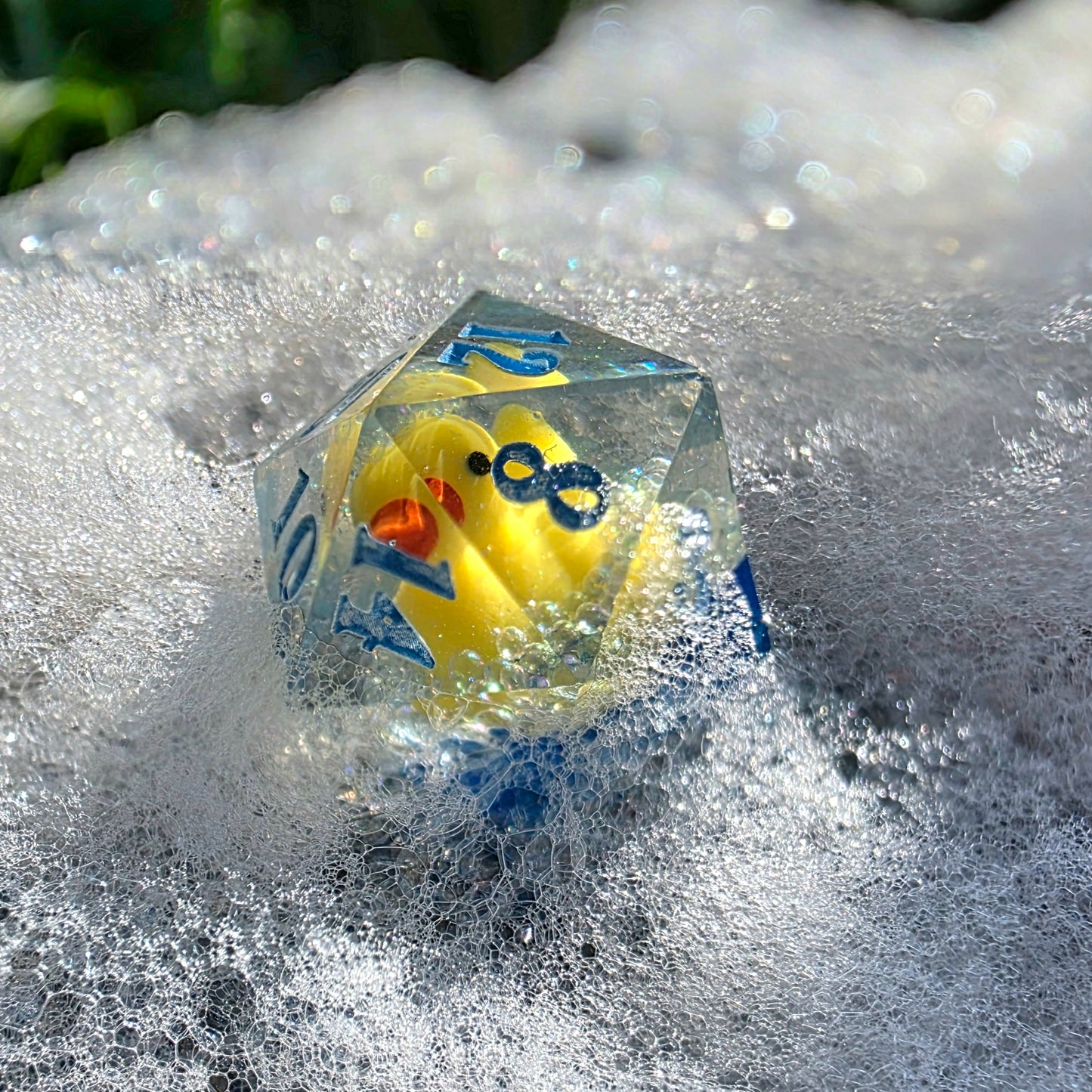 Bath Time Duck 30mm Chonk D20: Blue Water