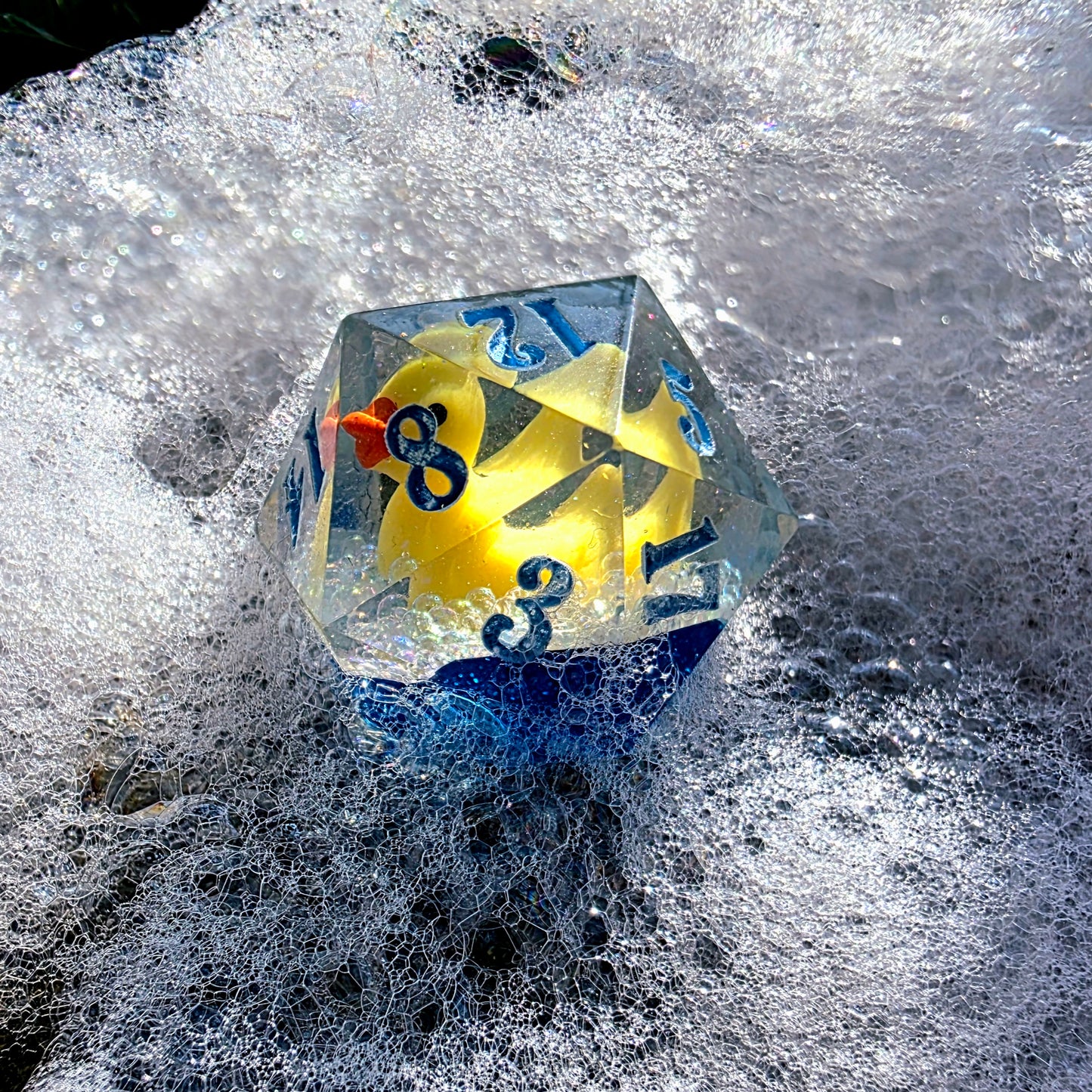 Bath Time Duck 30mm Chonk D20: Blue Water