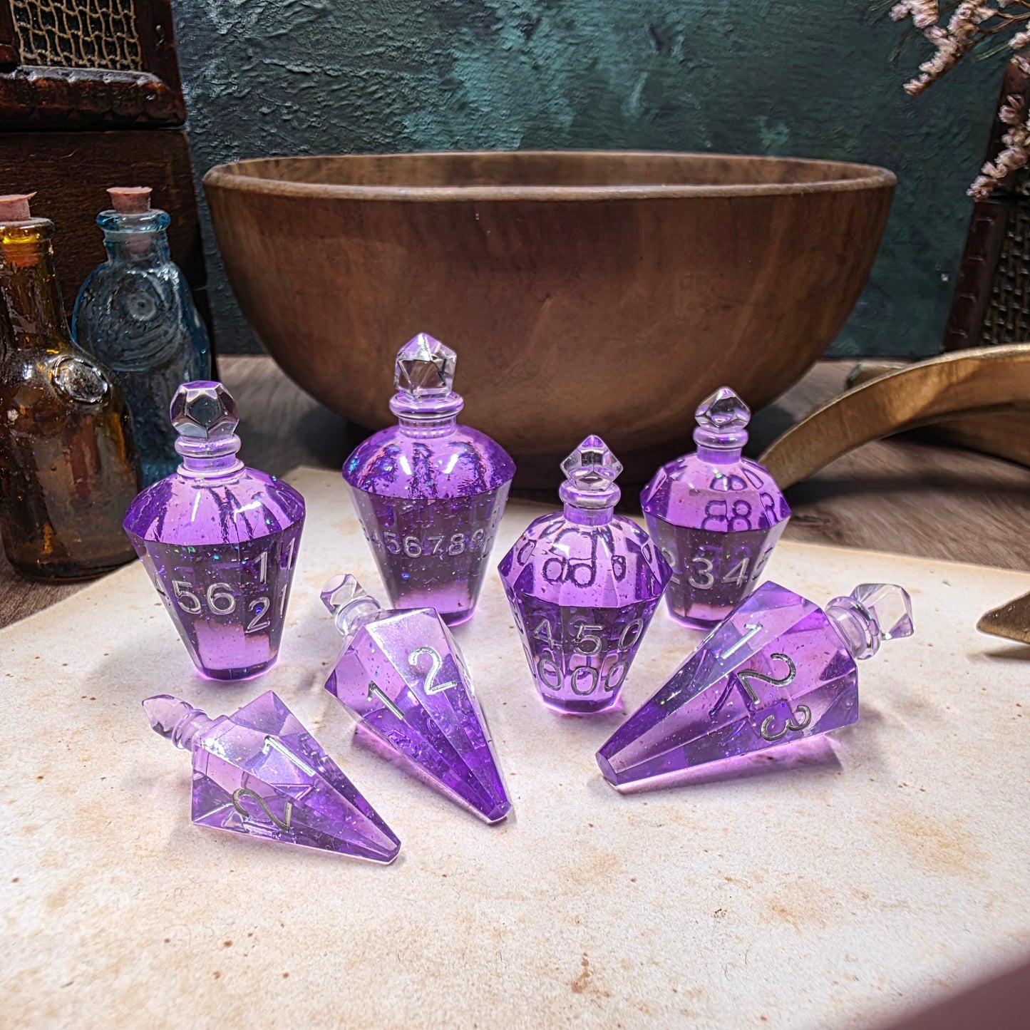 Fleetfoot Potion Bottle Dice Set (Purple)