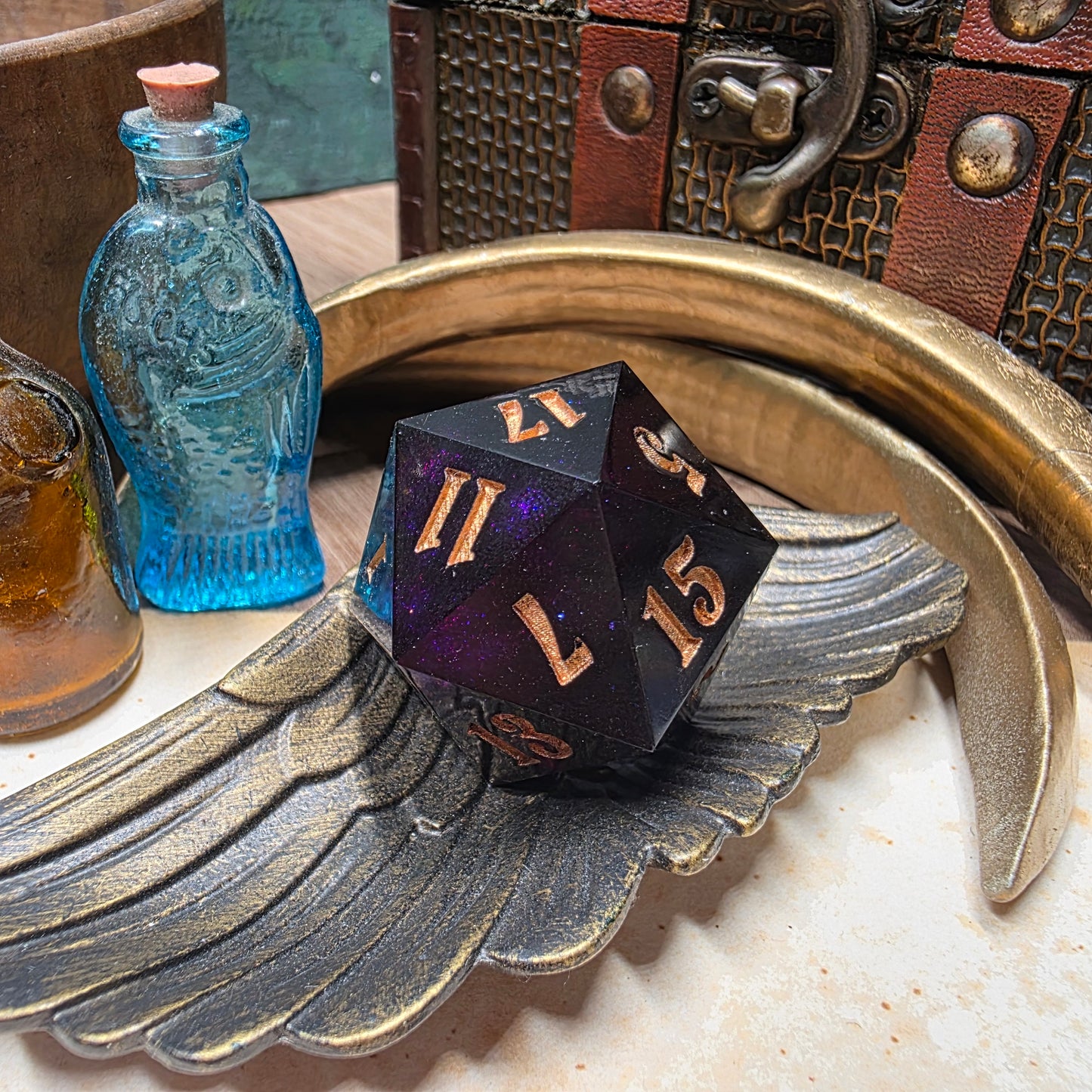 Black and Purple 30mm Chonk D20