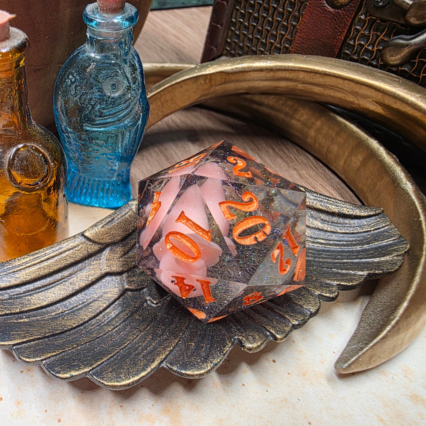 Dinosaur 30mm Chonk D20 - Orange
