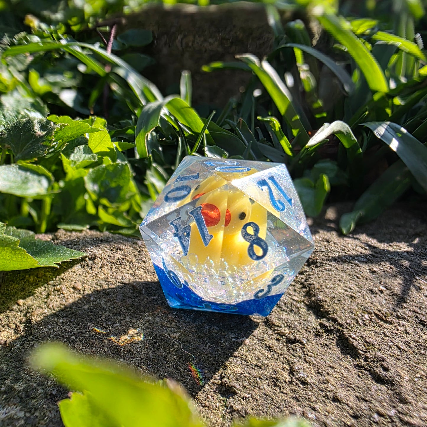 Bath Time Duck 30mm Chonk D20: Blue Water