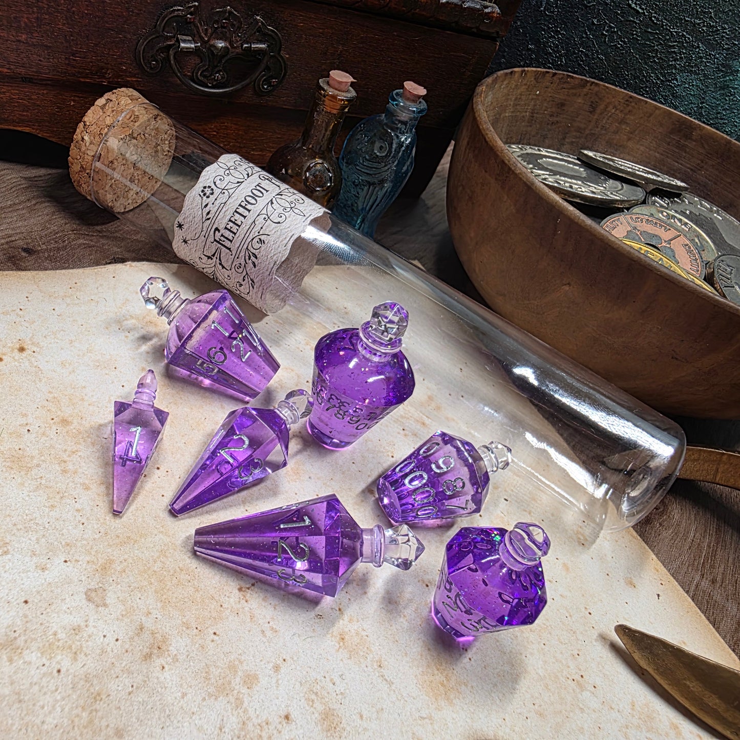 Fleetfoot Potion Bottle Dice Set (Purple)