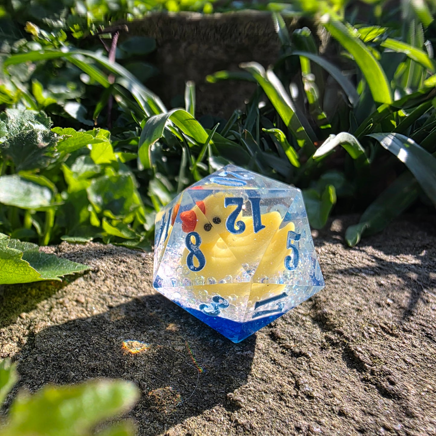 Bath Time Duck 30mm Chonk D20: Blue Water