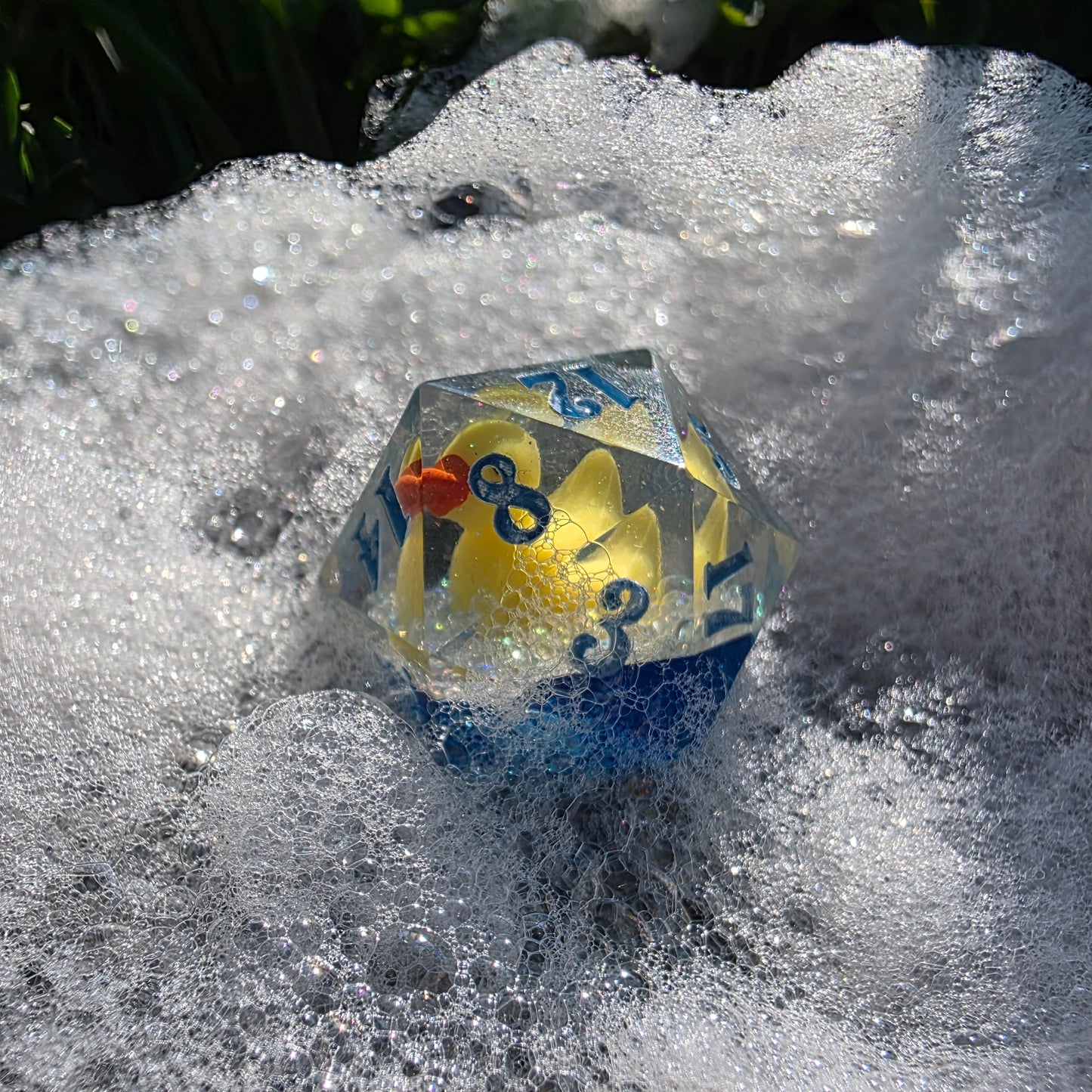 Bath Time Duck 30mm Chonk D20: Blue Water