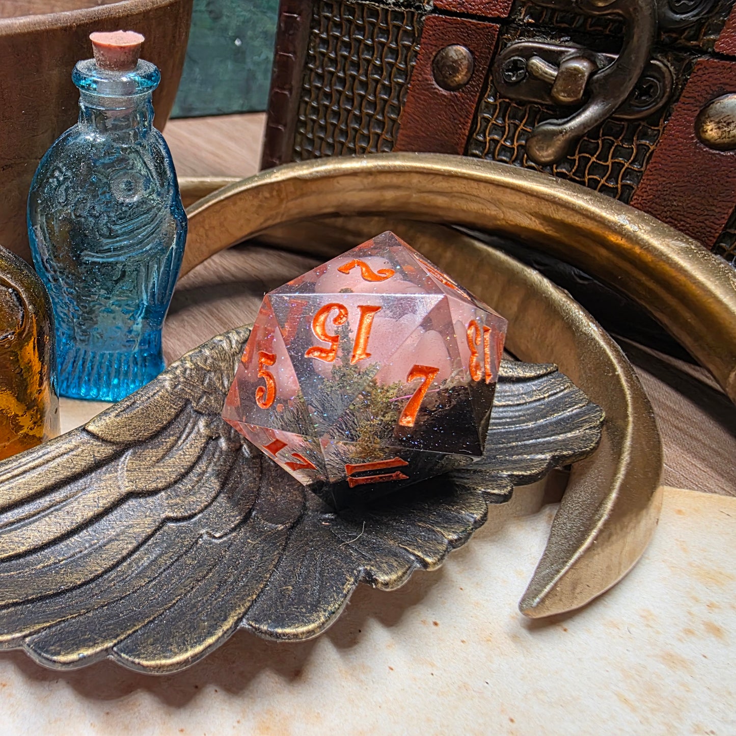 Dinosaur 30mm Chonk D20 - Orange