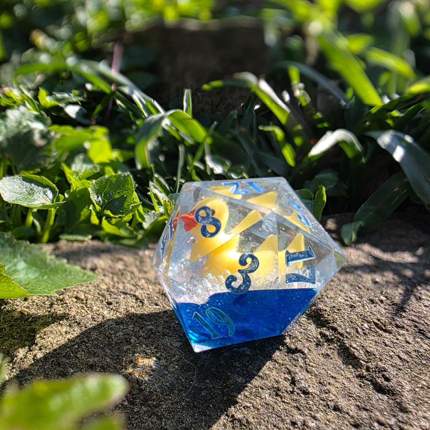 Bath Time Duck 30mm Chonk D20: Blue Water