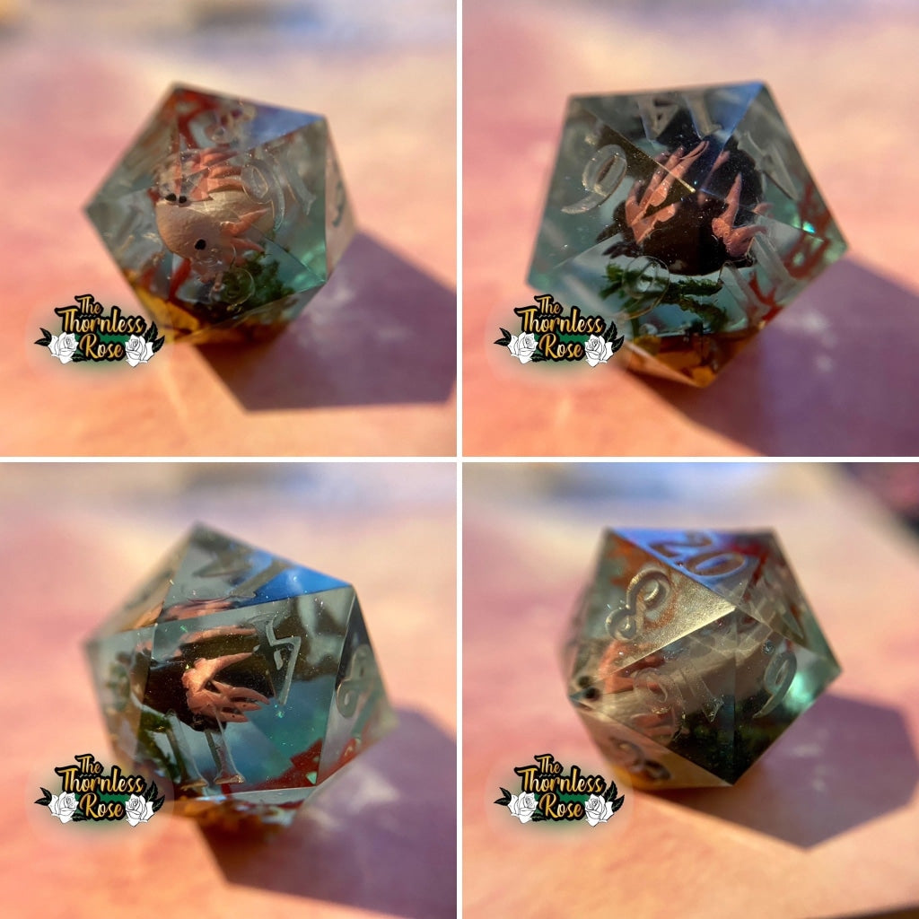 Axolotl D20 Handmade Dice
