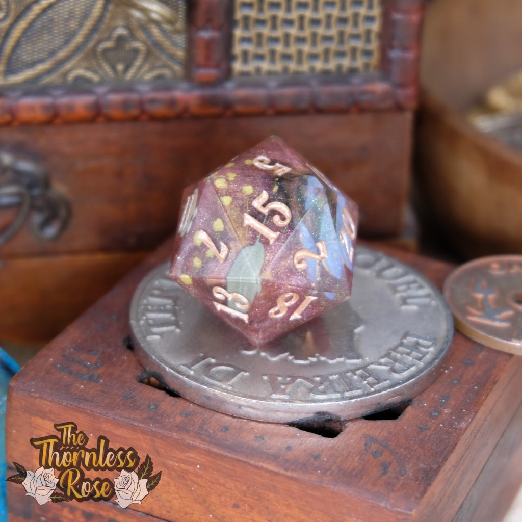 Butterfly Botanicals 30Mm Chonk D20 Handmade Dice