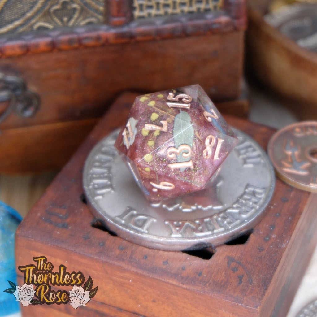 Butterfly Botanicals 30Mm Chonk D20 Handmade Dice