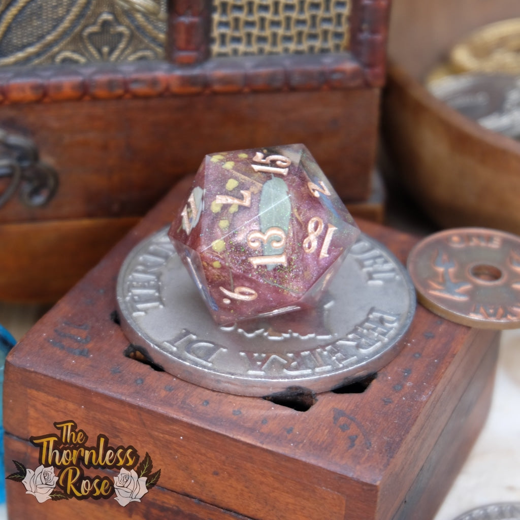 Butterfly Botanicals 30Mm Chonk D20 Handmade Dice