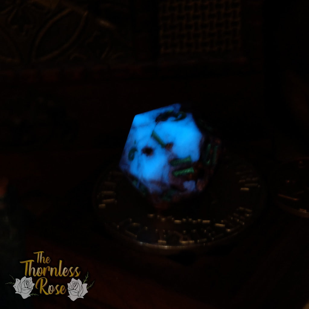 Copper Glow 30Mm Chonk D20 (Glow In The Dark) Handmade Dice
