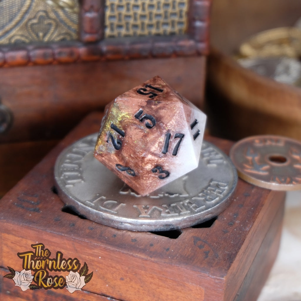Copper Glow 30Mm Chonk D20 (Glow In The Dark) Handmade Dice