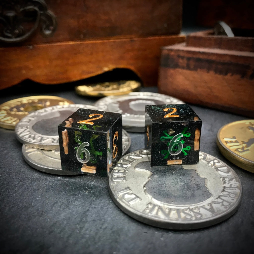 Dicetober Ghastly Magic D6 Handmade Dice