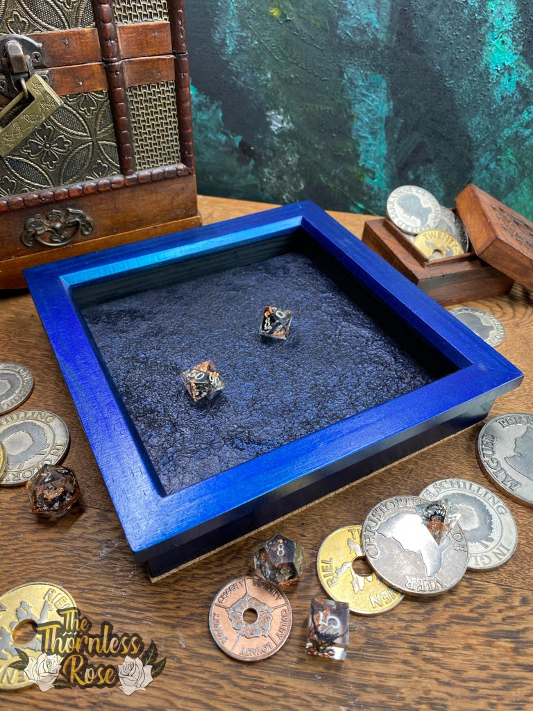 Displacer Hide Colour Shifting Leather And Wood Dice Rolling Tray Wooden