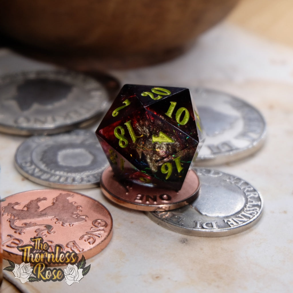 Firecracker 30Mm Chonk D20 (Patreon Design) Handmade Dice