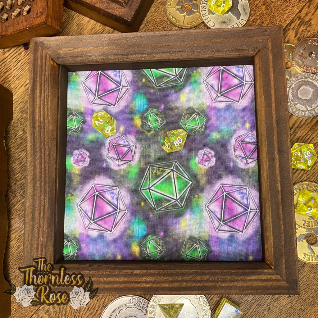 Galactic Dice Wood Rolling Tray Wooden