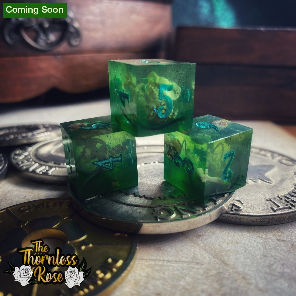 Gelatinous Cube (Single D6) Handmade Dice
