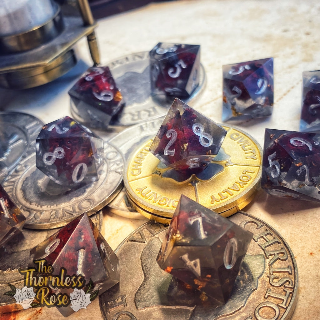 Gifted Heart Set Of 10 D10S Handmade Dice