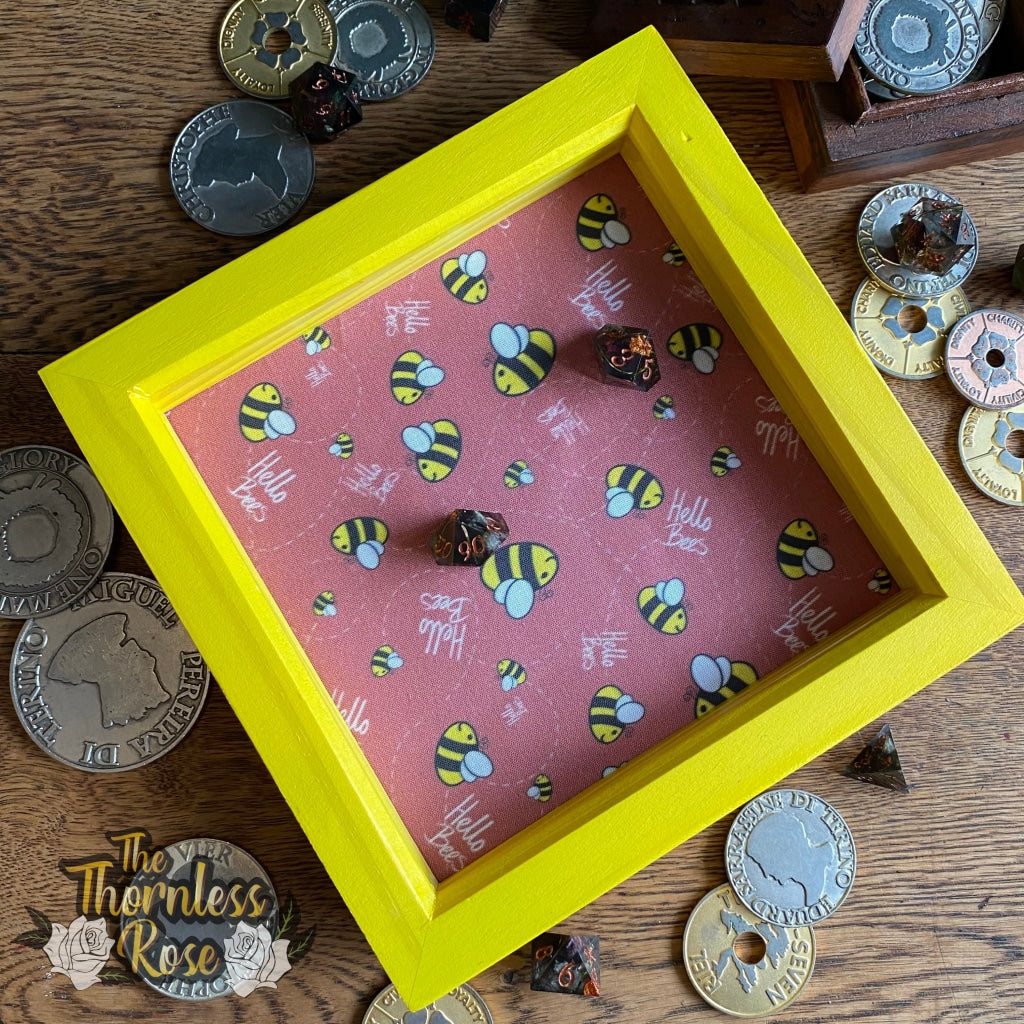 Hello Bees Wood Dice Rolling Tray (Red) Wooden