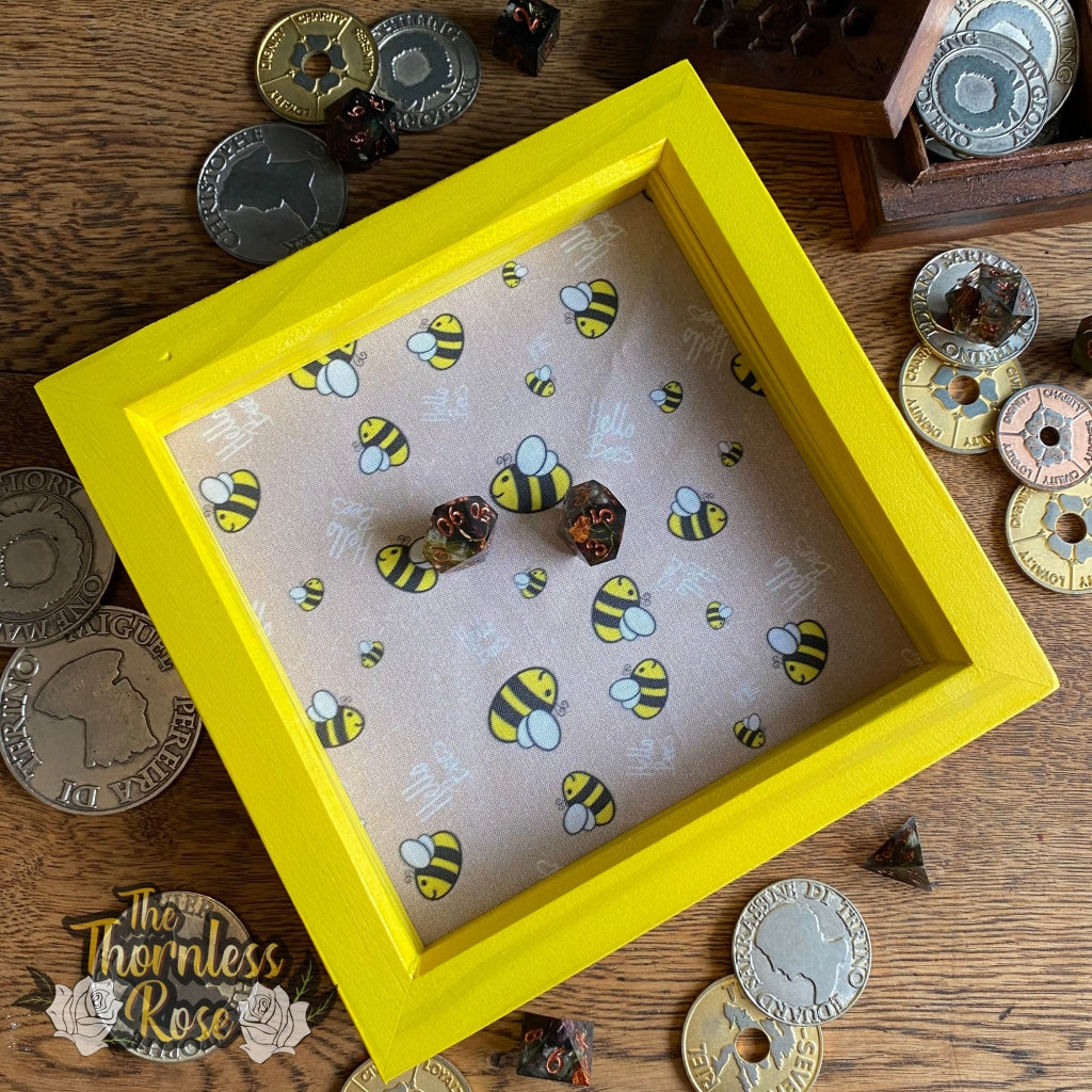 Hello Bees Wood Dice Rolling Tray (Tan) Wooden
