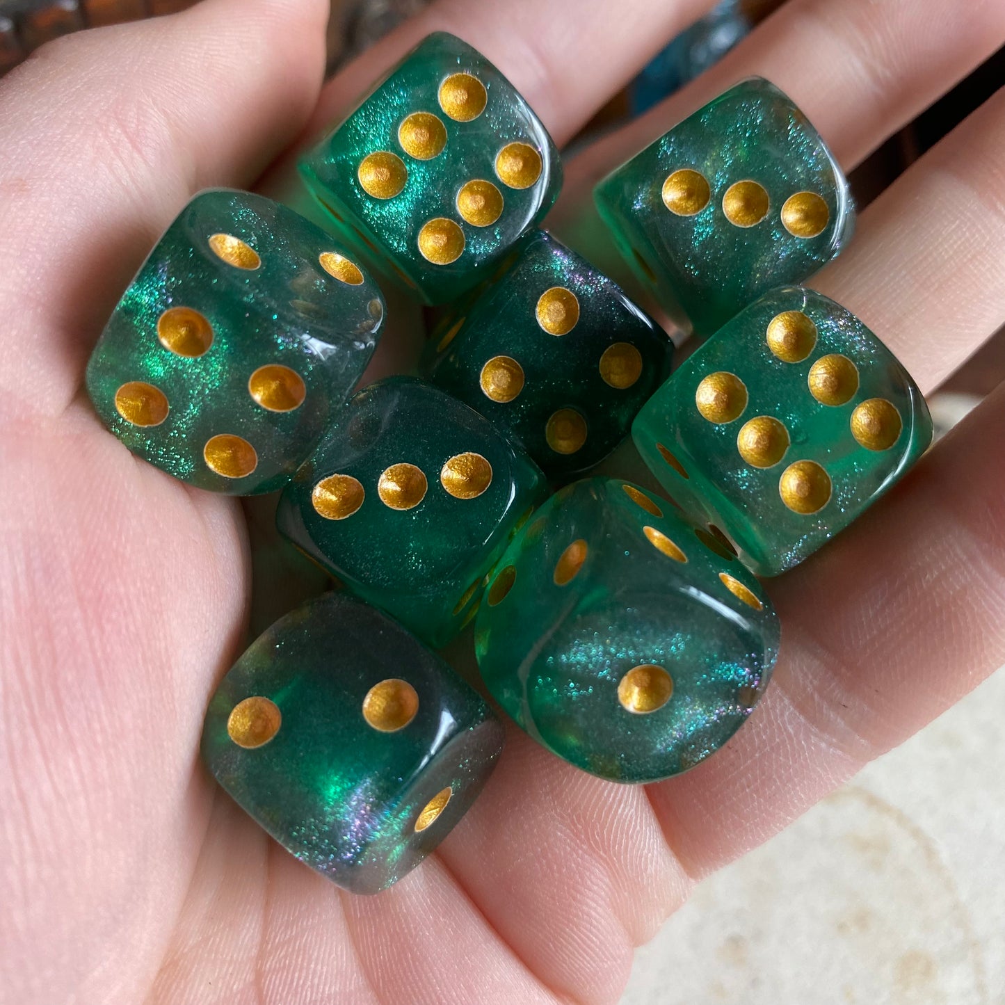 Cosmic Green D6 Pip