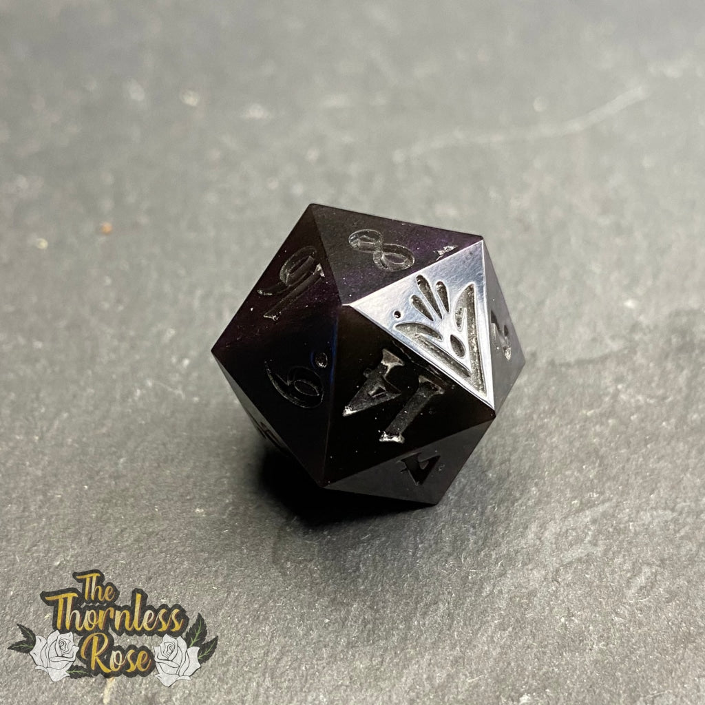 Magnetic Purple D20 Handmade Dice