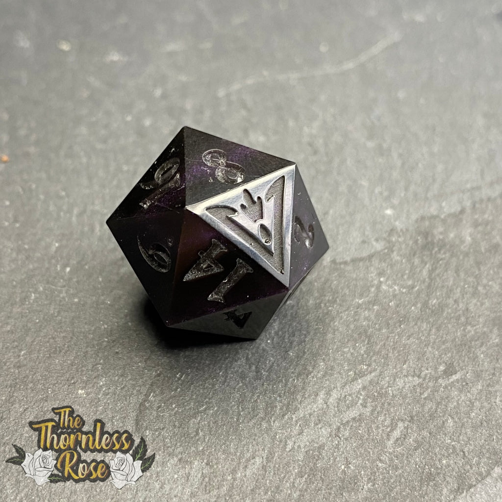 Magnetic Purple D20 Handmade Dice