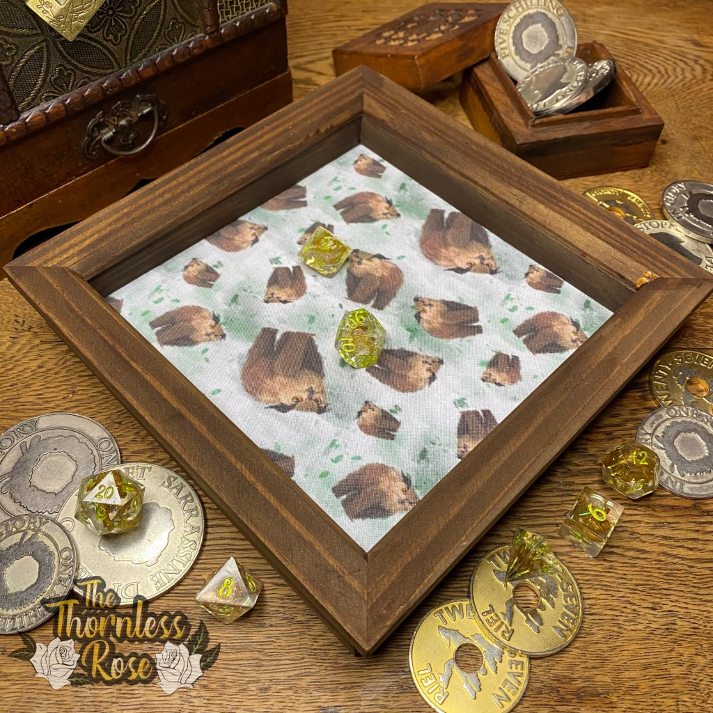 Owlbear Wood Dice Rolling Tray Wooden