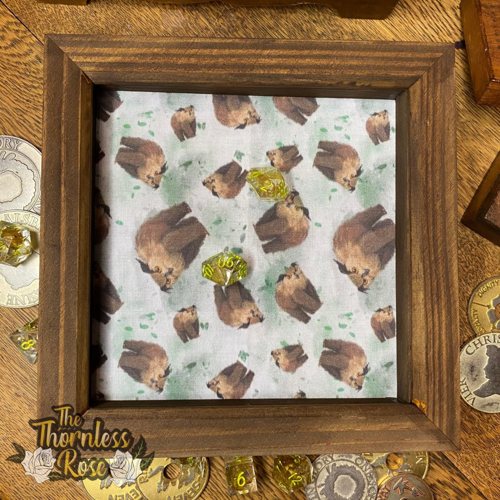 Owlbear Wood Dice Rolling Tray Wooden
