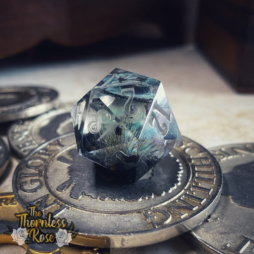 Plague Doctor D20 Ghost Handmade Dice
