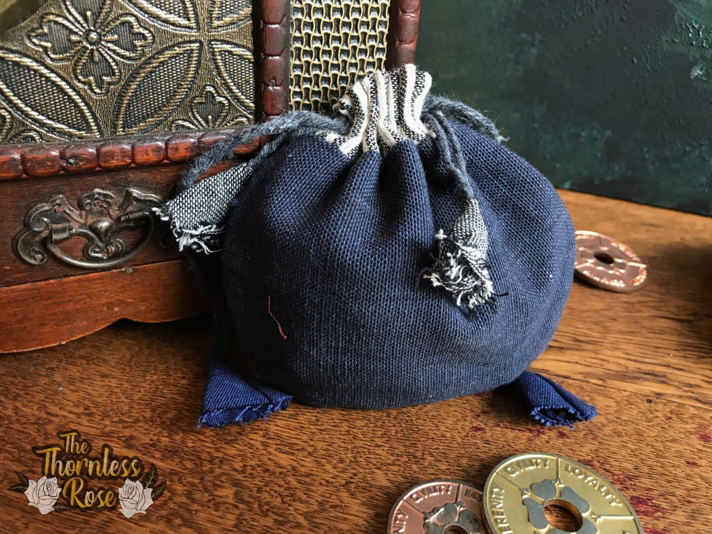Plain Cotton Drawstring Pouches Navy Pouch