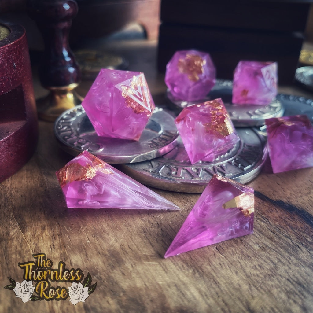 Sugar Plum 8 Piece Set Handmade Dice
