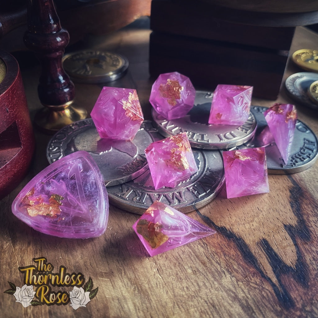 Sugar Plum 8 Piece Set Handmade Dice