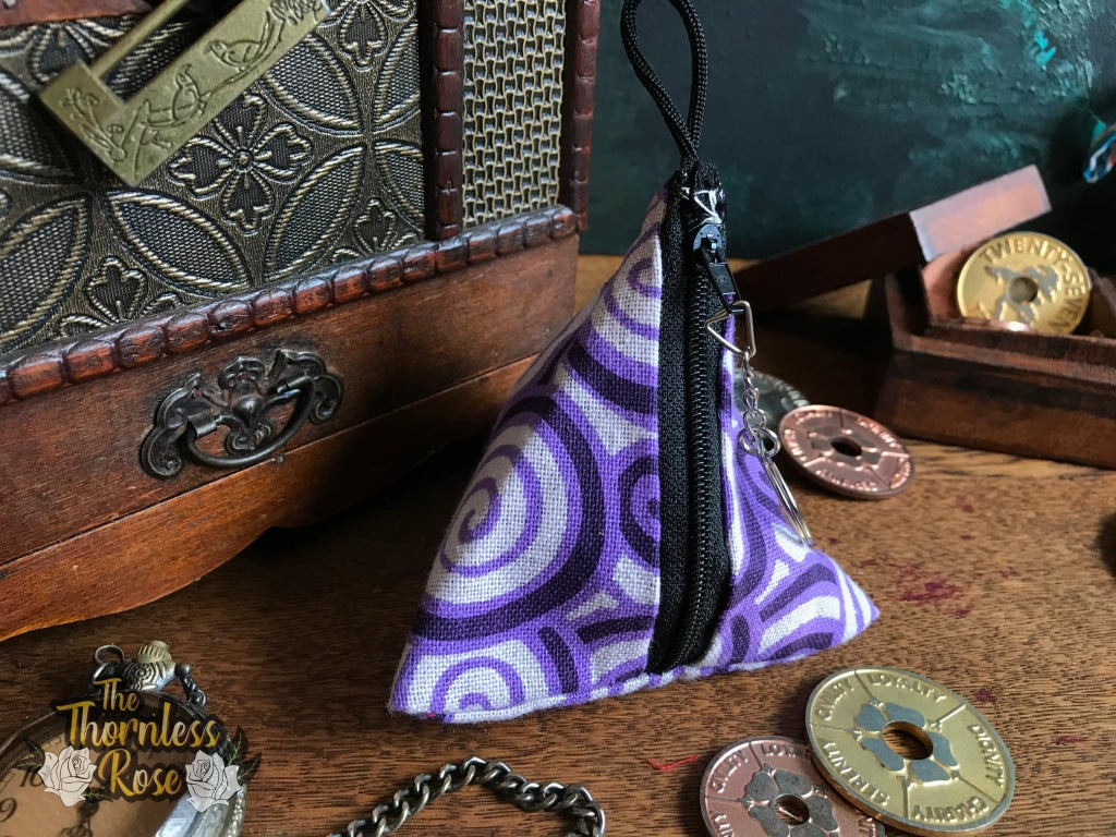 Swirl Pattern Pyramid Pouch Lilac/white