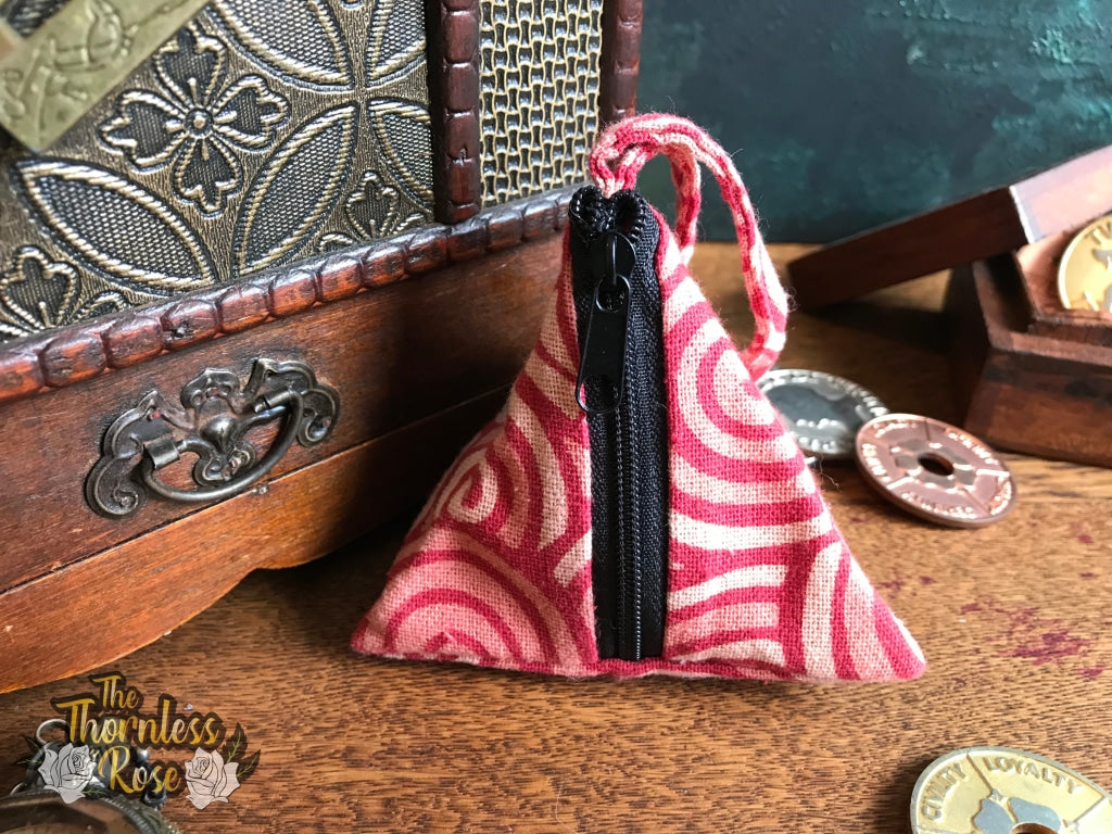 Swirl Pattern Pyramid Pouch Red/beige