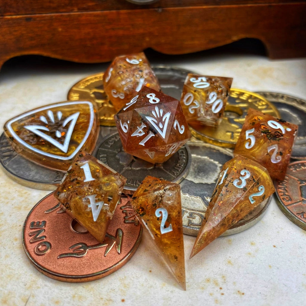 The Hive 8 Piece Set Handmade Dice