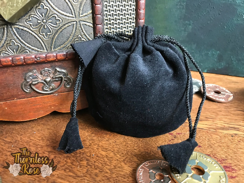 Velvet Drawstring Pouches Black Pouch