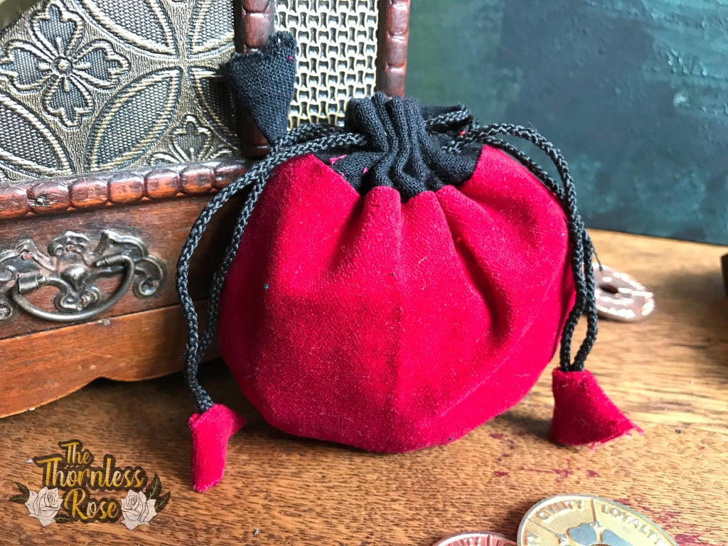 Velvet Drawstring Pouches Burgundy Pouch