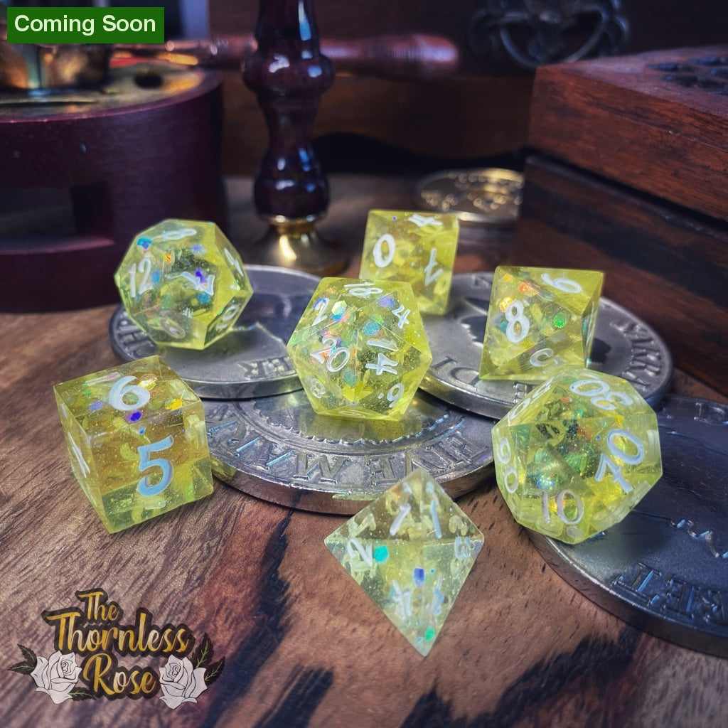 White Fairy Lights Standard Set Handmade Dice