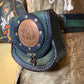 Green Leather Belt Pouch with Copper Scarab