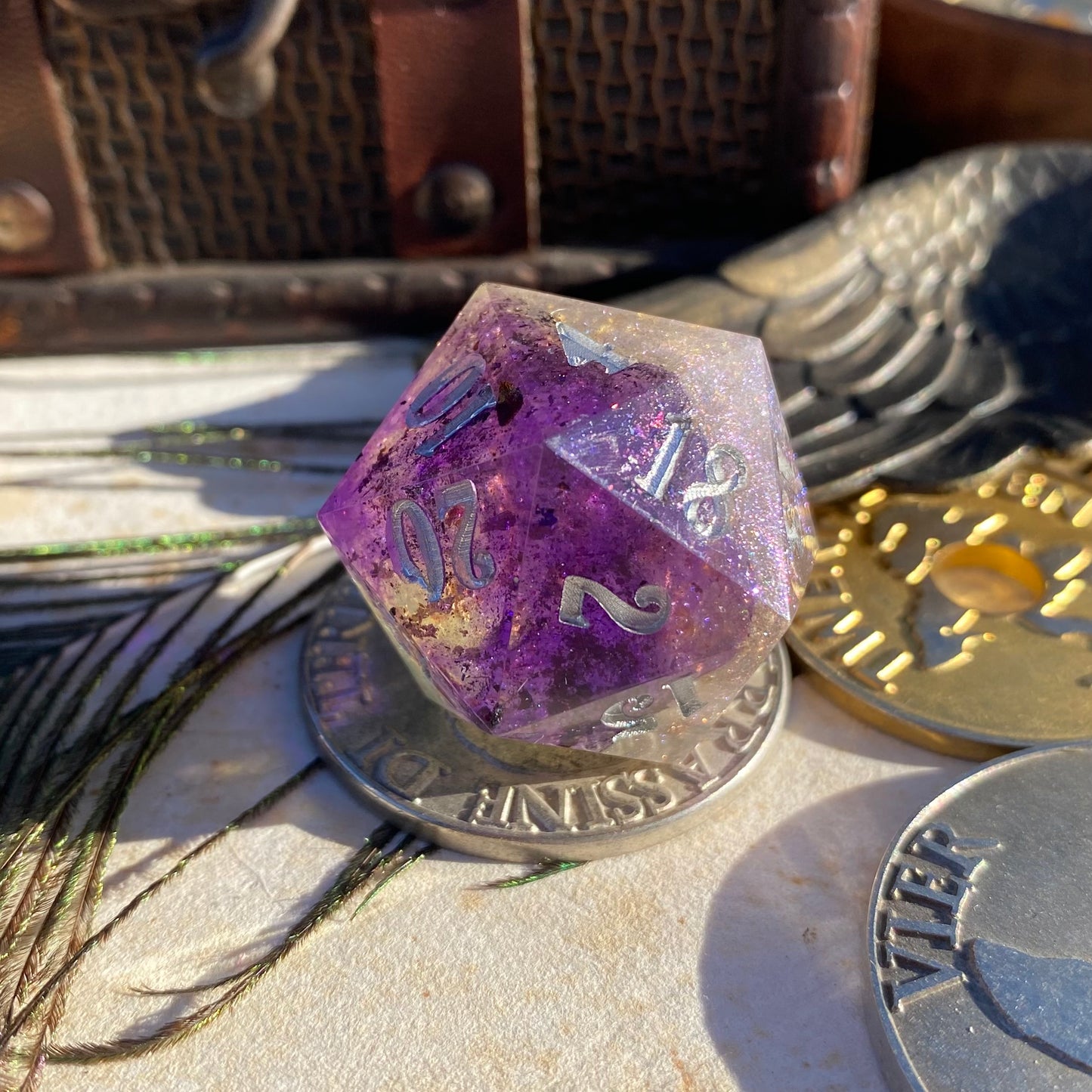 Purple Ink Cloud 30mm Chonk D20